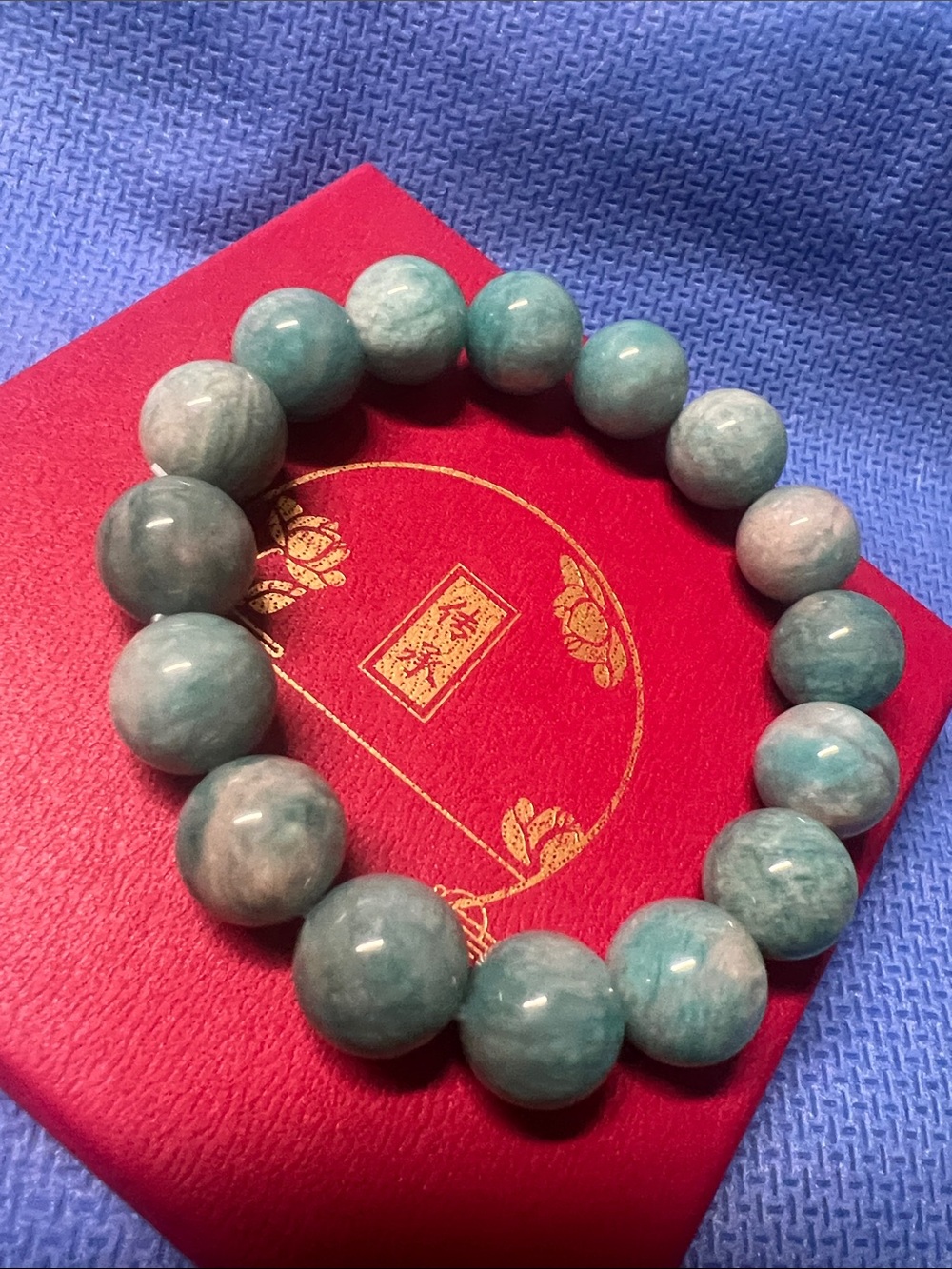 Chunky  Amazonite Beaded Stretch Bracelet
